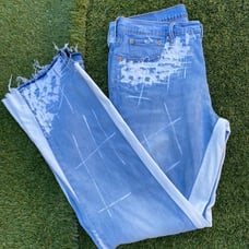 Custom Flared jeans wit detailed work done