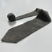 Valentino Cravatte Vintage Tie Made In Italy Grey Silk Woven Geometric Necktie