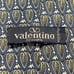 Valentino Cravatte Vintage Tie Made In Italy Grey Silk Woven Geometric Necktie