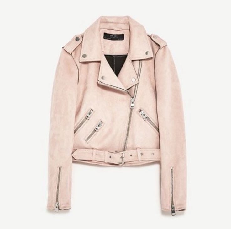 Faux suede moto jacket