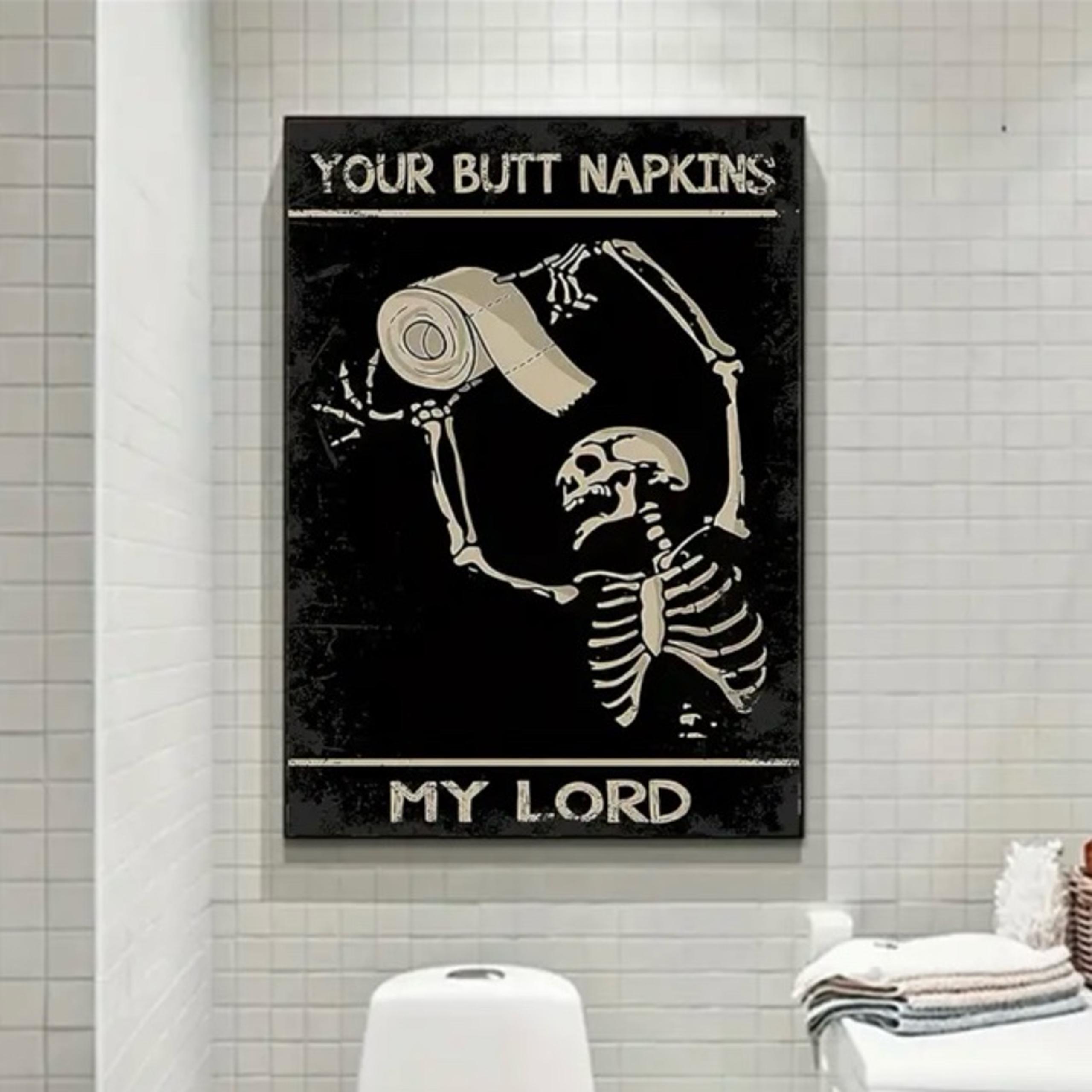 Halloween bathroom 1pc Funny Canvas Poster, Skull Canvas Wall Art, Artwork Wall