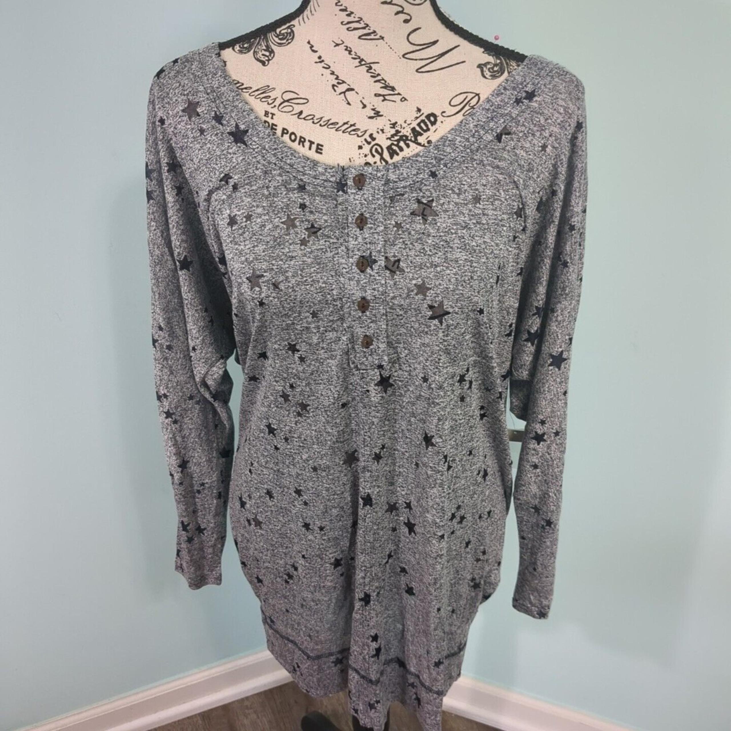 Intimately Free People Sleep Shirt Womens small Sleeping to Dream Stars Burnout