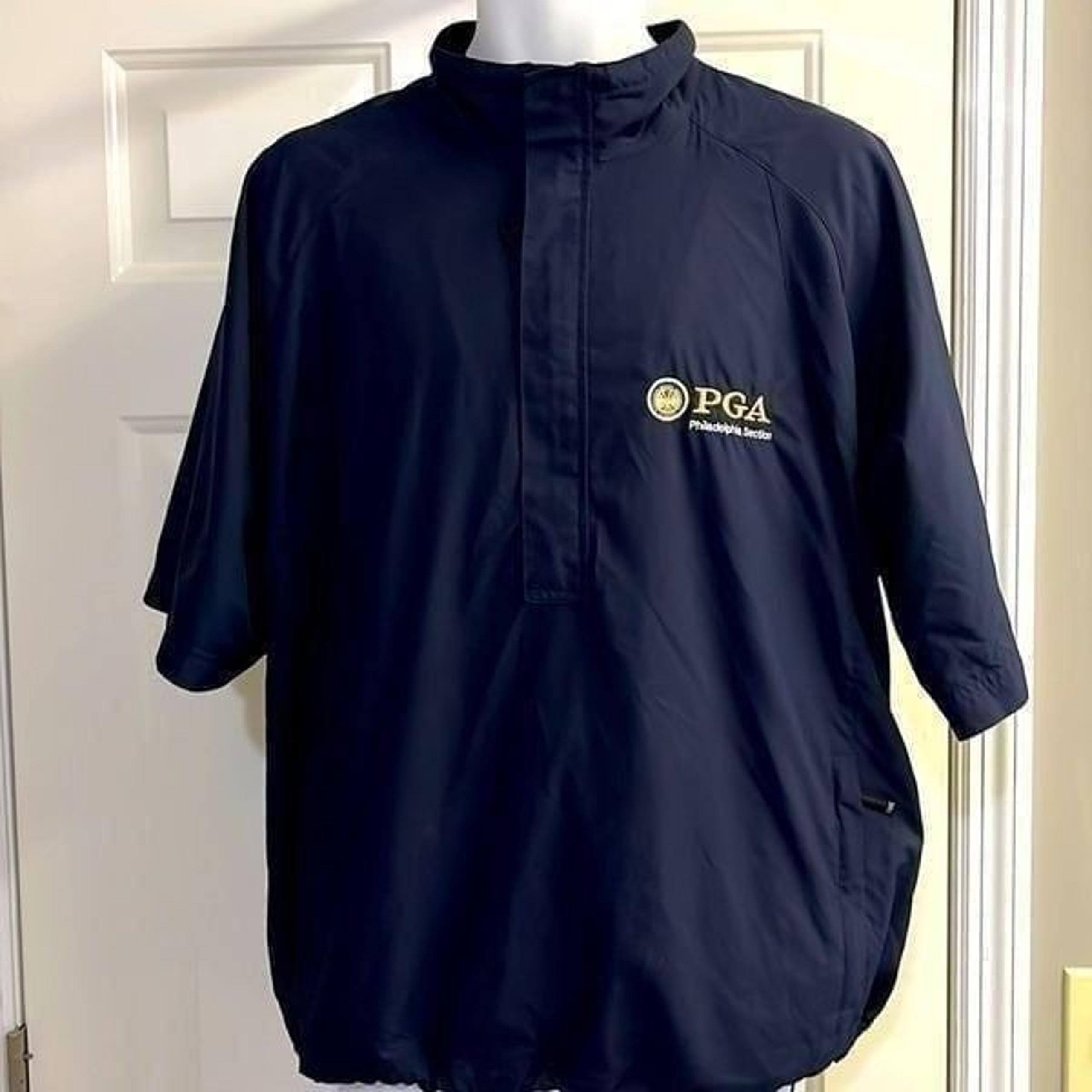 Cutter and Buck Golf Navy Pullover Zip Up Windbreaker Short Sleeve Jacket- L
