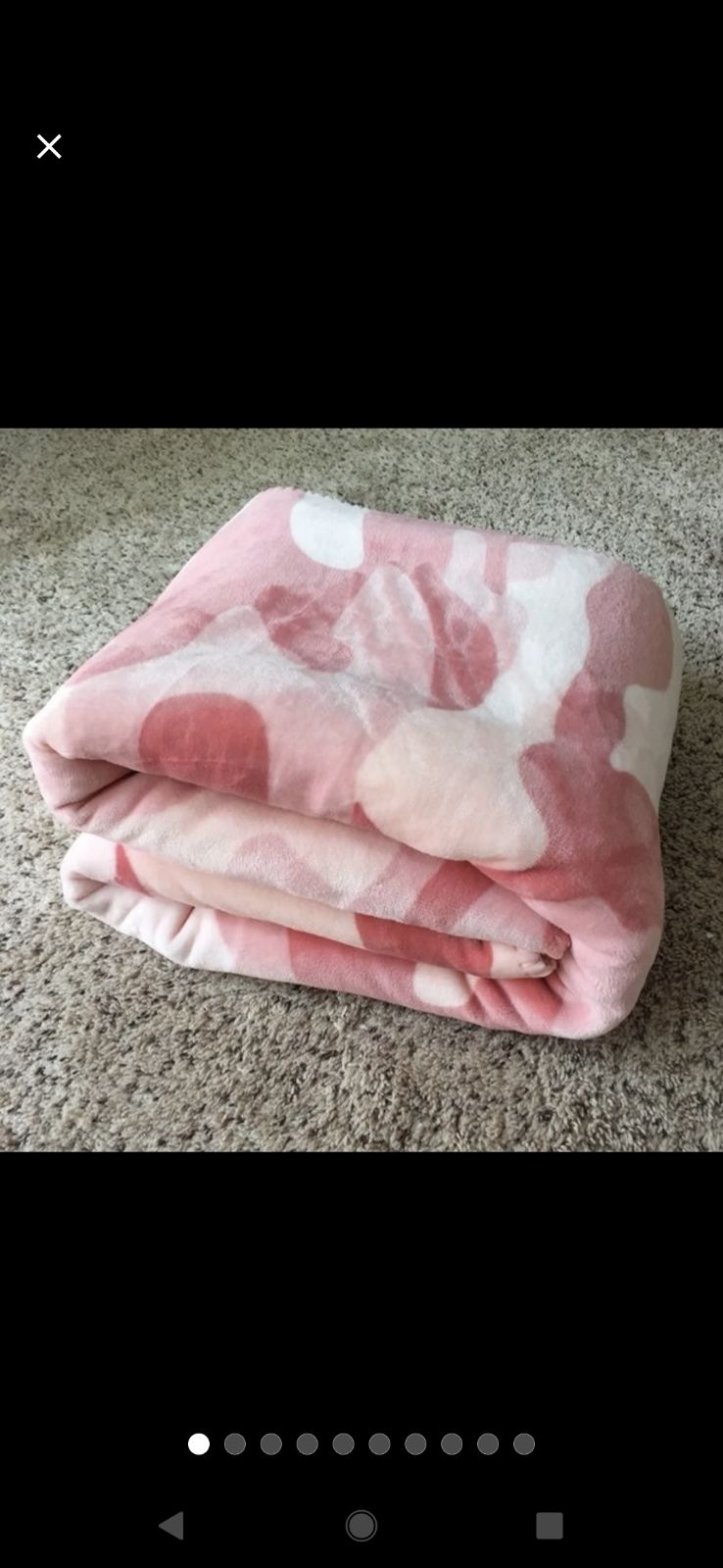 Pink camo Sherpa blanket