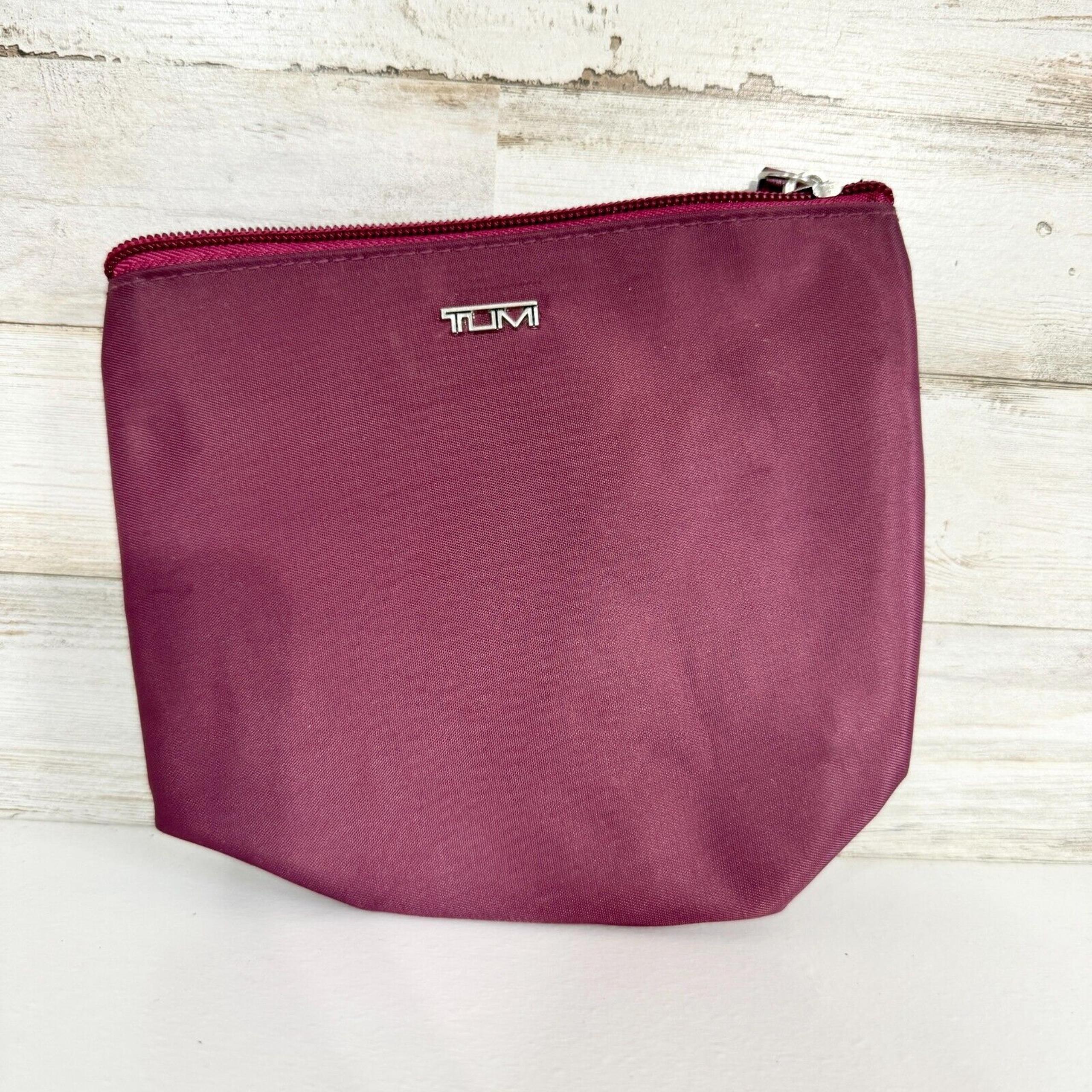 Tumi For Delta Zip Amenity Toiletry Travel Accessory Bag, Maroon