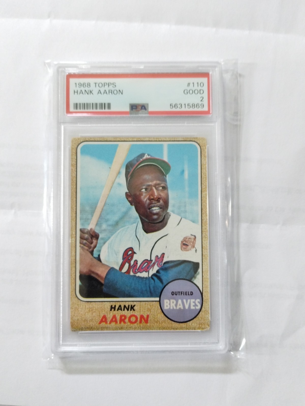 1968, PSA 2, Hank Aaron #110