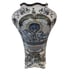 French Porcelain Faience Vase Hand-painted Vintage Blue White Gold Footed 11