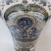 French Porcelain Faience Vase Hand-painted Vintage Blue White Gold Footed 11