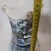 French Porcelain Faience Vase Hand-painted Vintage Blue White Gold Footed 11