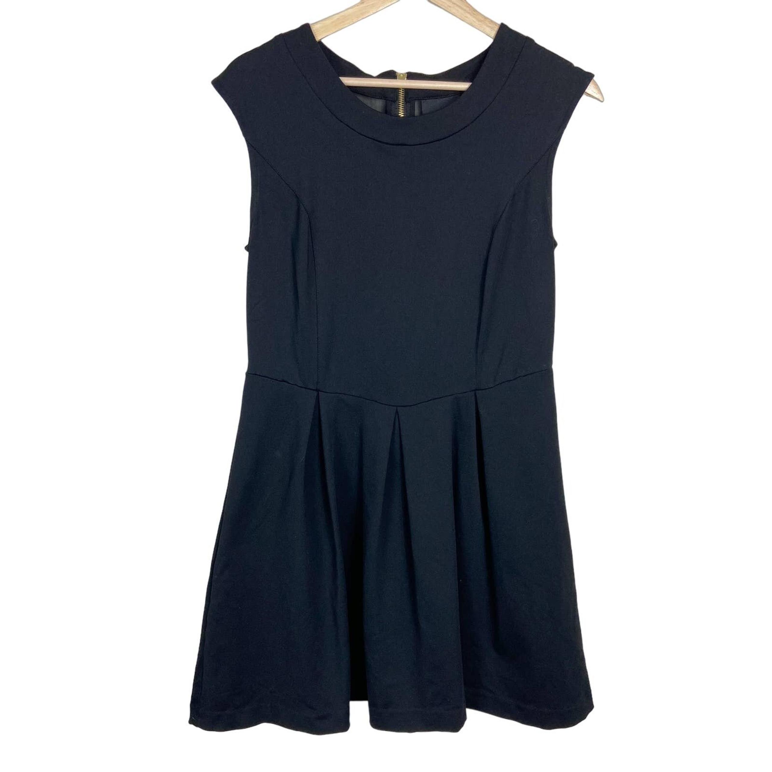 Cynthia Rowley Fit and Flare Dress Size M Black Ponte Knit Mesh Back Above Knee