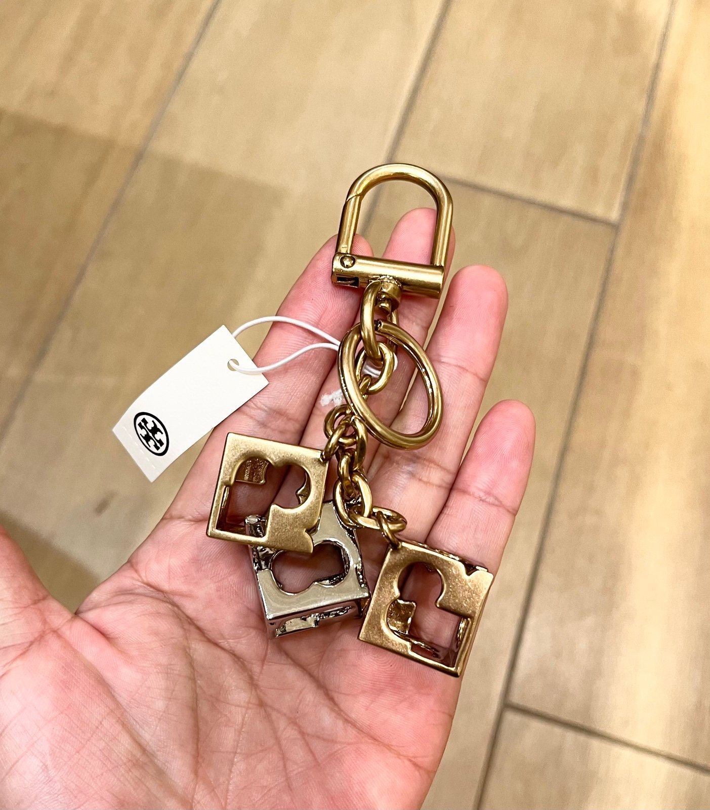 Tory Burch Logo Cubes Key Ring #164355.