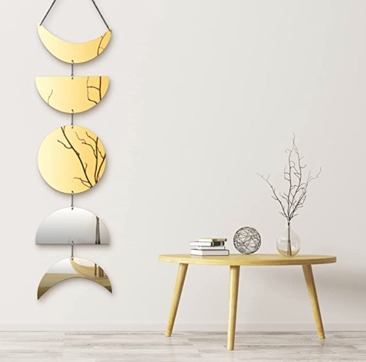 Moon Phase Mirror Decorative Moon Phase Mirror Boho Wall Hanging Mirror Bohemian