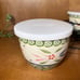 Temptations Old World Blue 3 Bowl Bake Serve Set W/ Wire Caddy & Plastic Covers