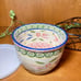 Temptations Old World Blue 3 Bowl Bake Serve Set W/ Wire Caddy & Plastic Covers