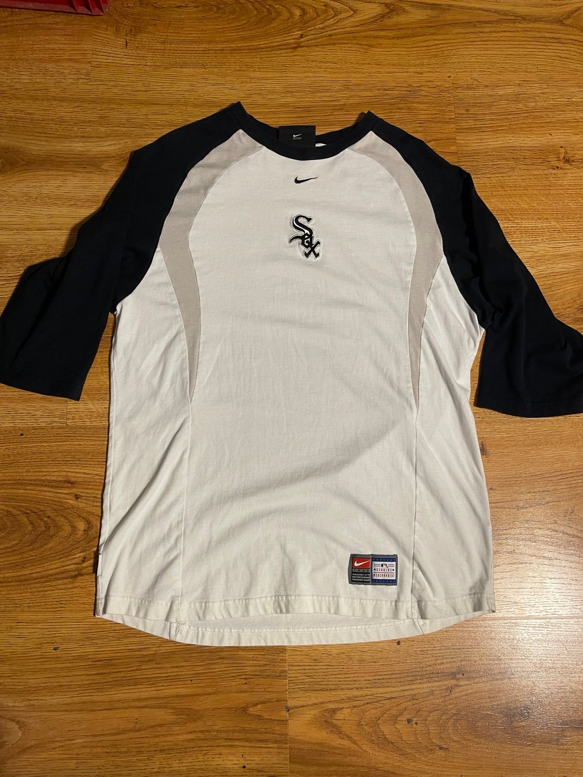 Nike Team Chicago White Sox Baseball Half Sleeve Shirt Men's XL Center Swoosh