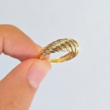 Solid 14k Gold Thick Dome Shrimp Ring