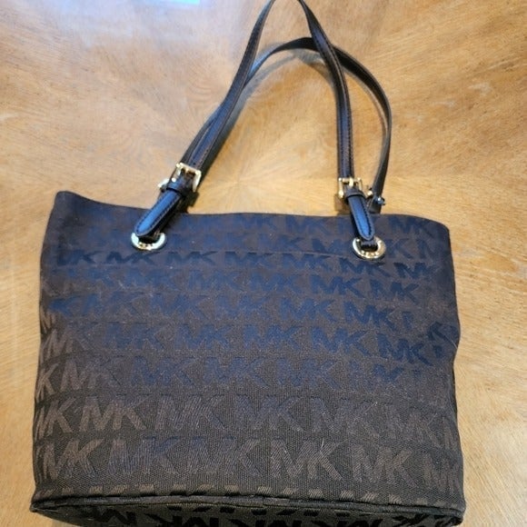NWT Michael Kors Black Fabric/ Leather Shoulder Bag