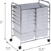 Rolling Storage Cart and Organizer with 12 Plastic