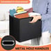 Ottoman with Storage Folding Leather Footrest Black