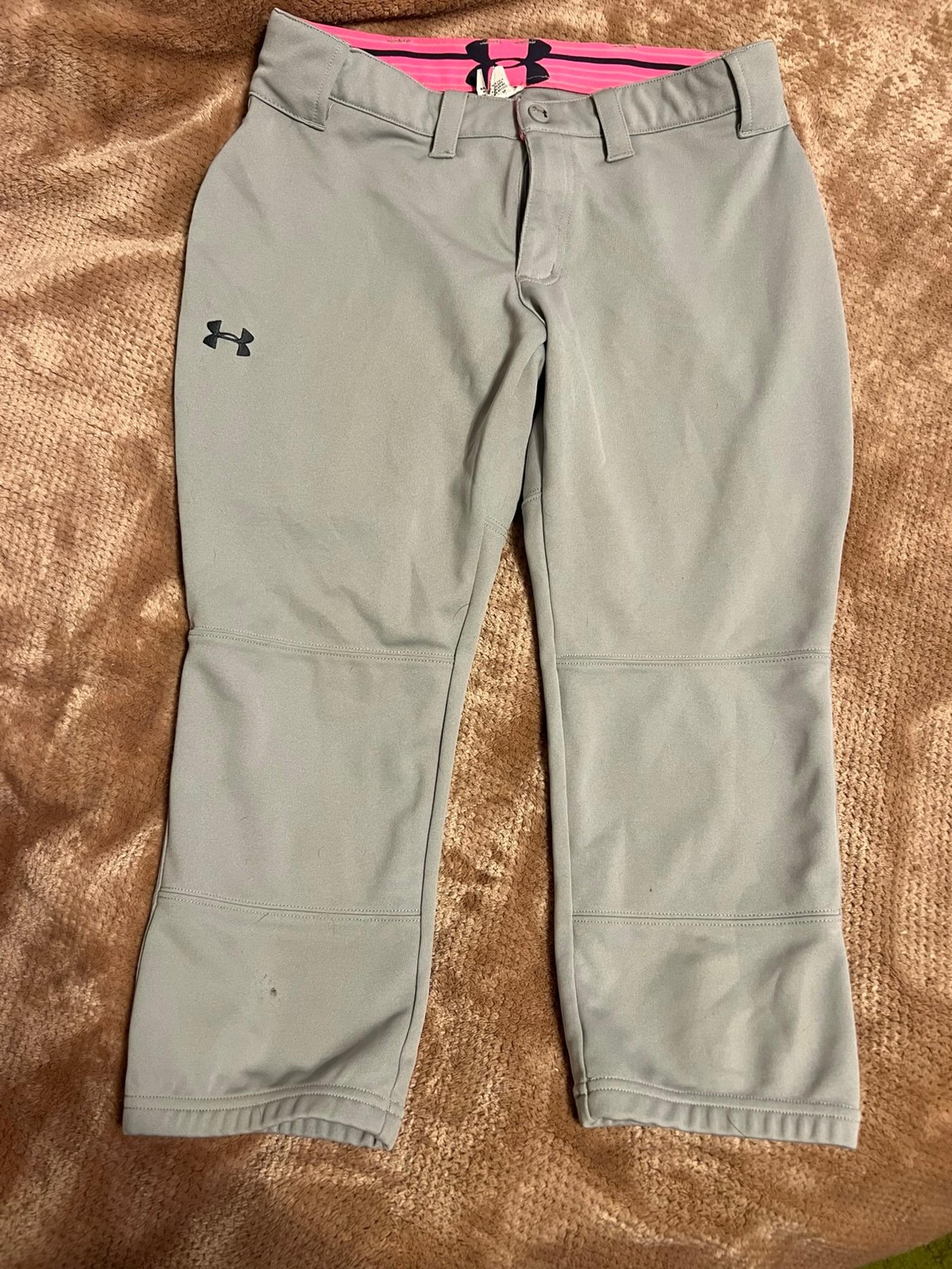 Womens under armour softball pants Capri grey used UA sports