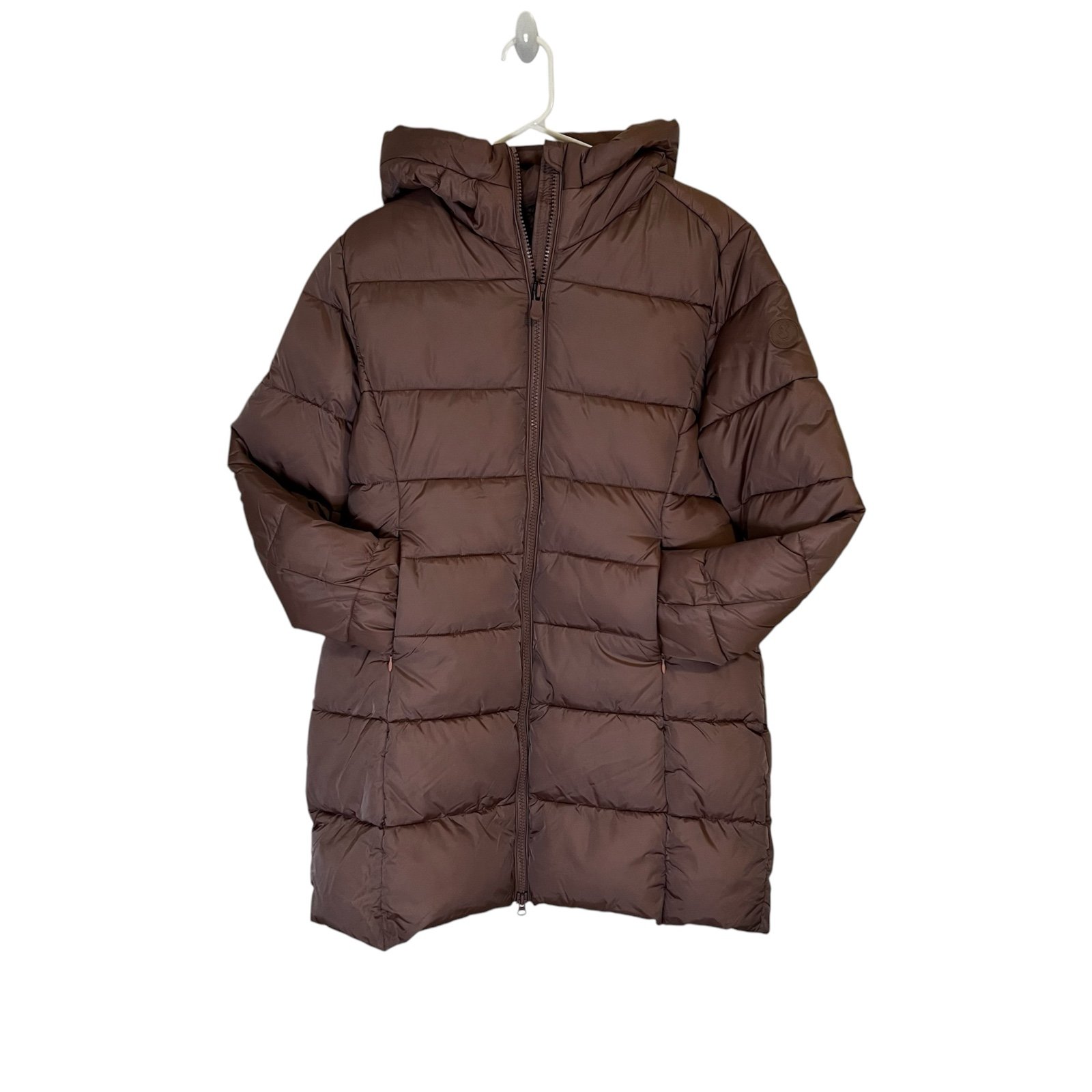 NEW Save The Duck Women's Long Puffer Coat Winter Jacket Parka Sz 4 / L