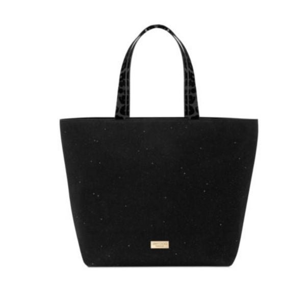 Jimmy Choo Parfums Black Nylon Leopard Double Handles Tote Bag Purse