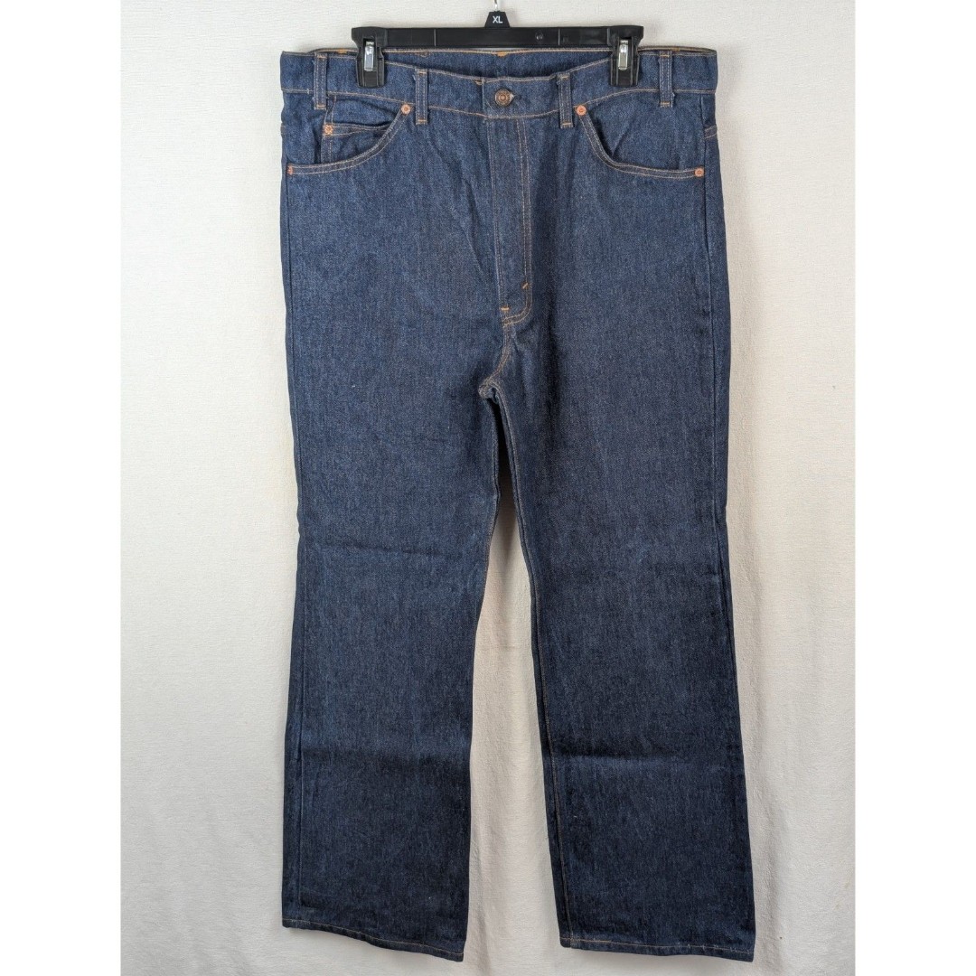 Vintage Levi's 517 Bootcut Orange Tab Blue Jeans Men's Size 36x30 1of 3