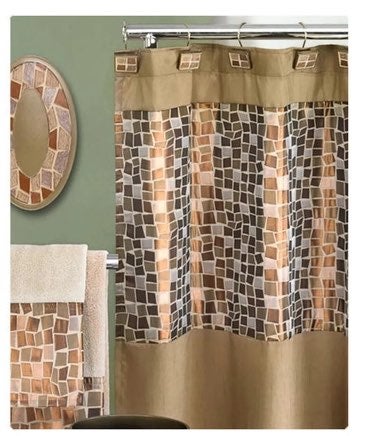Mosaic Stone Bronze Shower Curtain