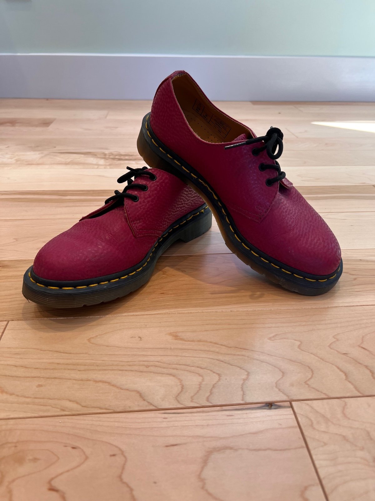 Dr. Martens pink pebble low tops