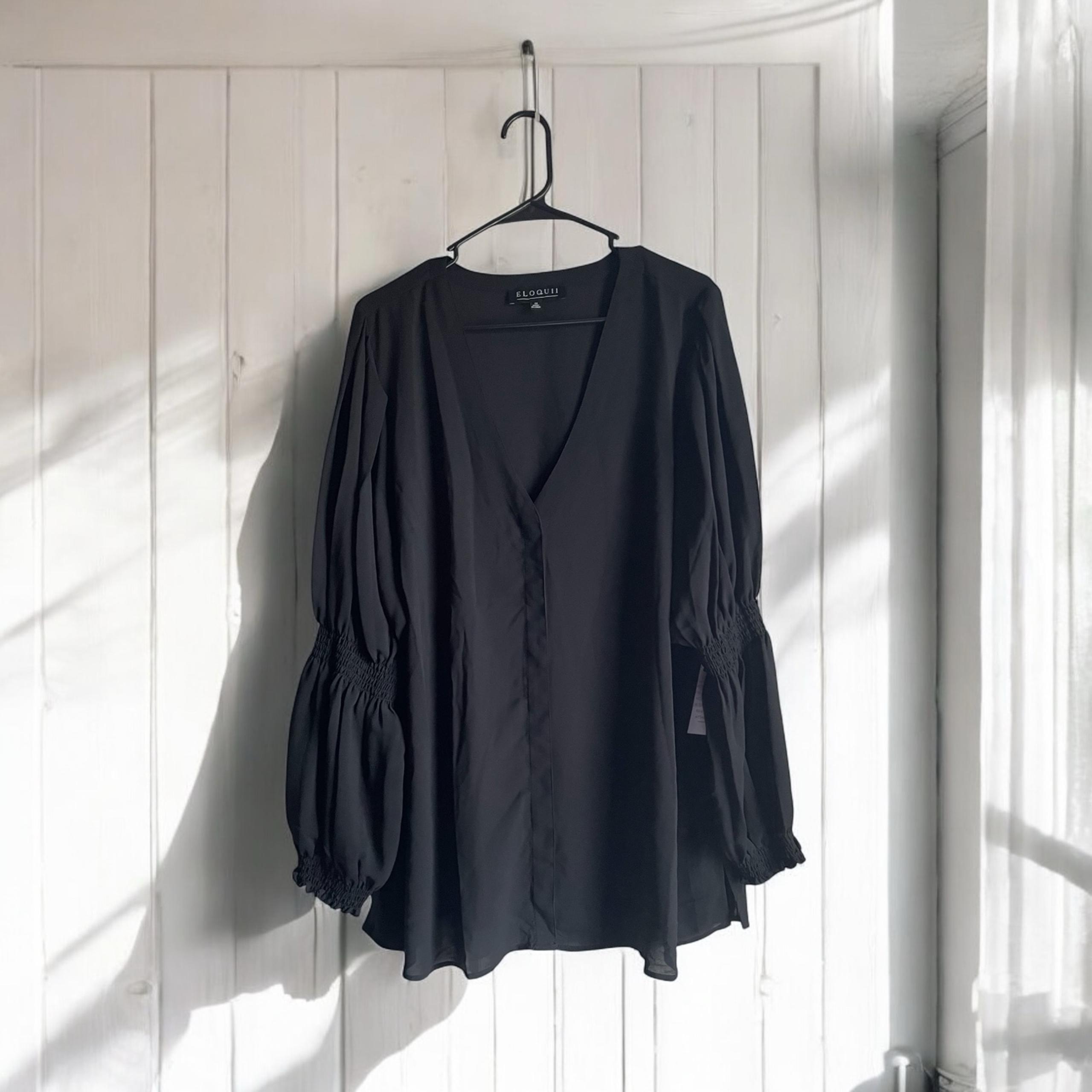 Eloquii Women’s Size 20 Sheer Black Blouse