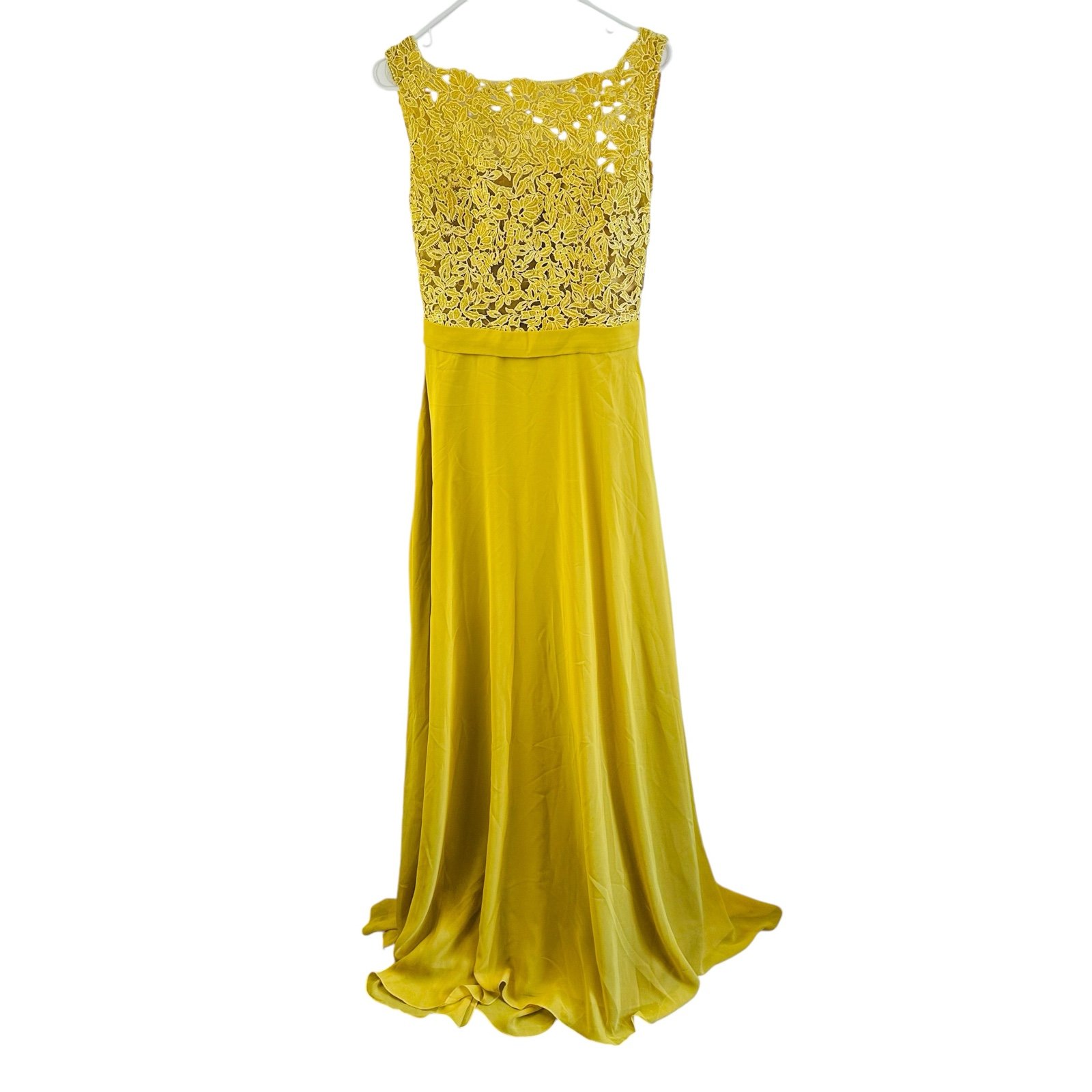 Lu Rui Mei Chartreuse Lace Top Gown No Size See Measurements Lined