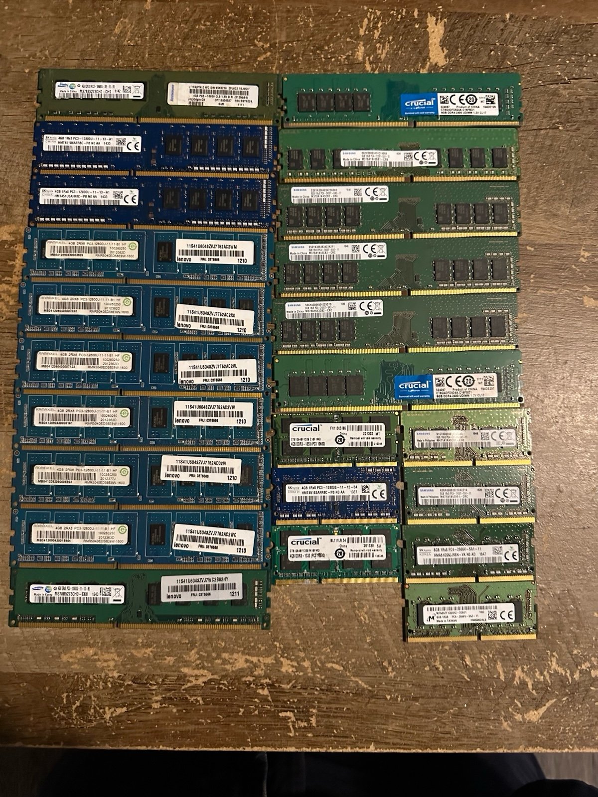 Assorted Ram 4gb and 8gb