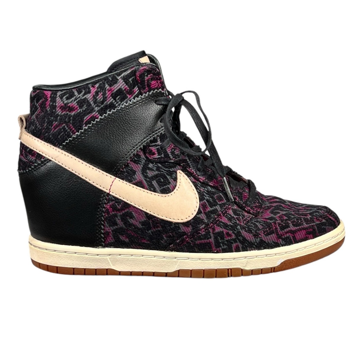 Nike Women’s Dunk Sky Hi Purple Tribal Wedge Sneaker Size US 9