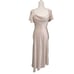 SELFIE LESLIE GRAYSON TIED BACK ASYMMETRICAL MIDI DRESS CHAMPAGNE Size Medium