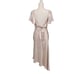 SELFIE LESLIE GRAYSON TIED BACK ASYMMETRICAL MIDI DRESS CHAMPAGNE Size Medium