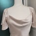 SELFIE LESLIE GRAYSON TIED BACK ASYMMETRICAL MIDI DRESS CHAMPAGNE Size Medium