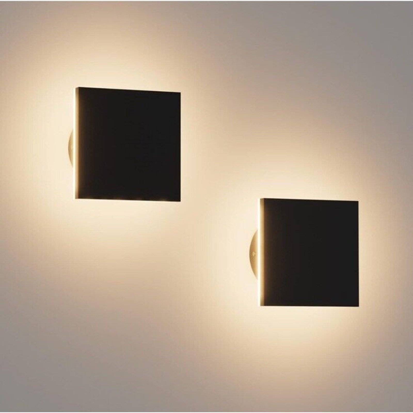 Aoceley 2 Packs LED Wall Light Outdoor Indoor Modern Wall Sconce Mini Wall Black