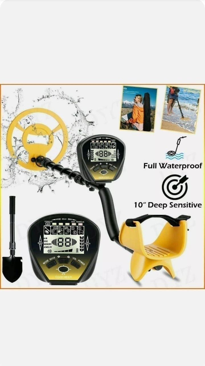 METAL DETECTOR full waterproof gold silver coin 10 deep 6 settings