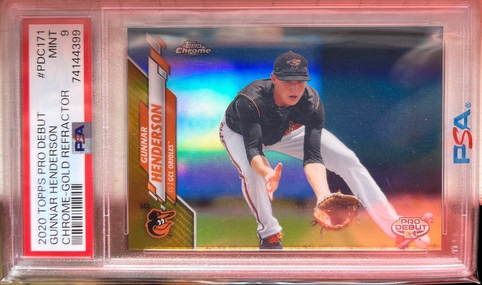 2020 Topps Pro Debut Gunnar Henderson Chrome-Gold Ref. /75