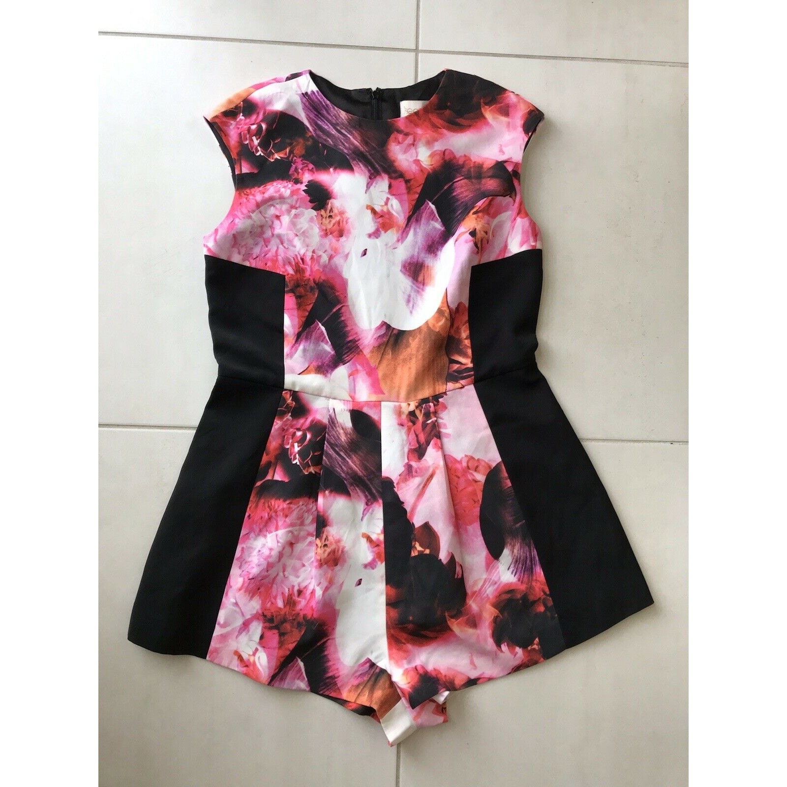 Keepsake The Label Floral Print Color Block Romper