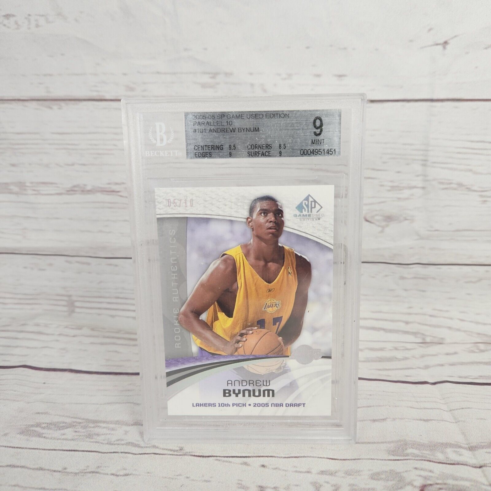 2005-06 Upper Deck SP Game Used Parallel 10 #101 Andrew Bynum /10 BGS 9