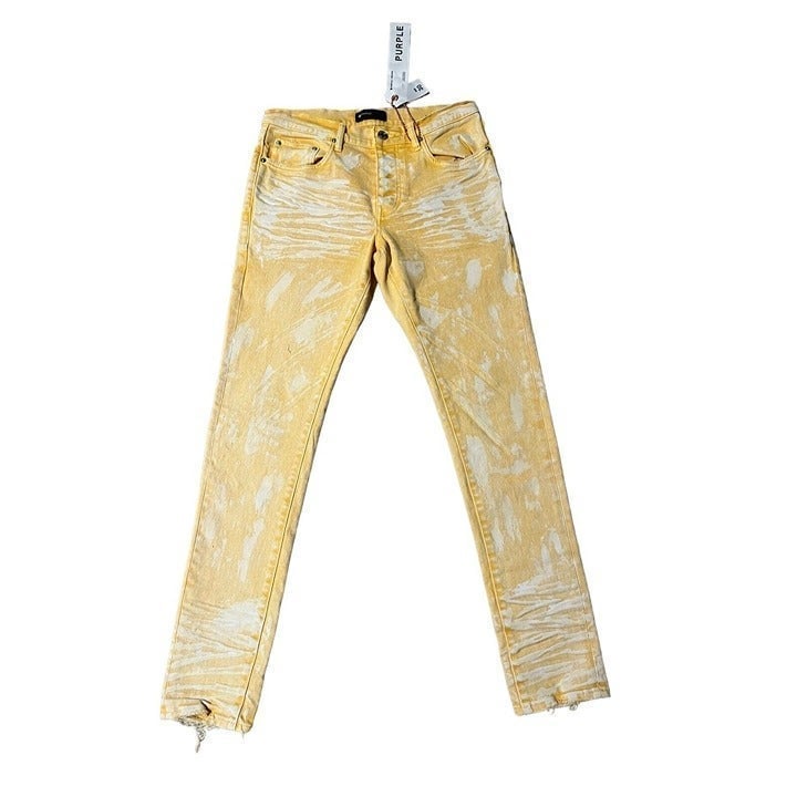 Purple Brand Jeans Mens Slim Fit Low Rise Slim Leg P001 Yellow 275 Size 30/32