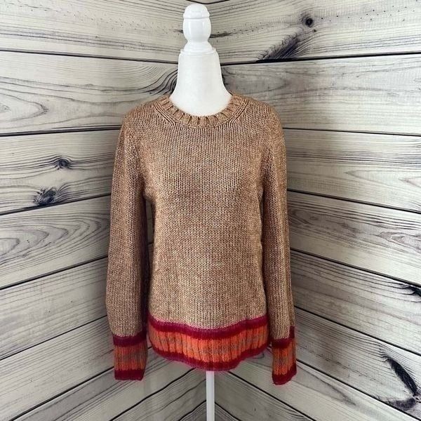 Gap Tan, Pink & Orange Wool Blend Crewneck Sweater