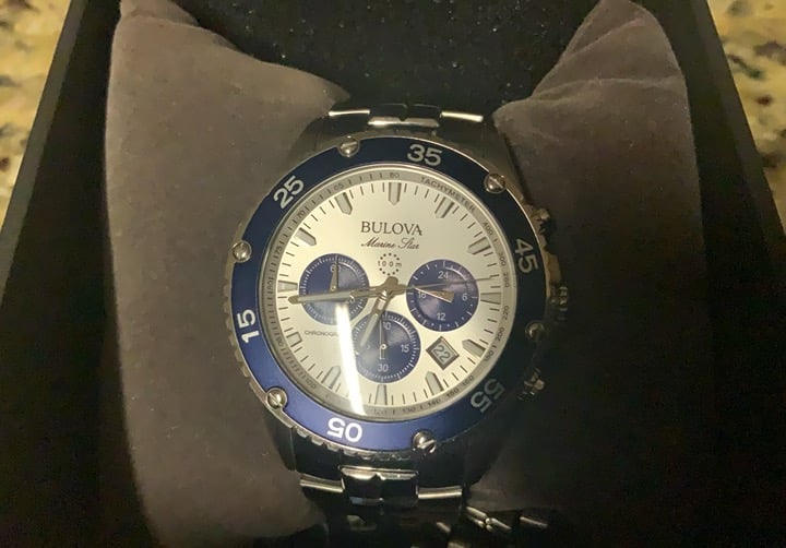 Bulova Marine Star Chronograph Stainless Steel Quartz Men's Watch 98B423