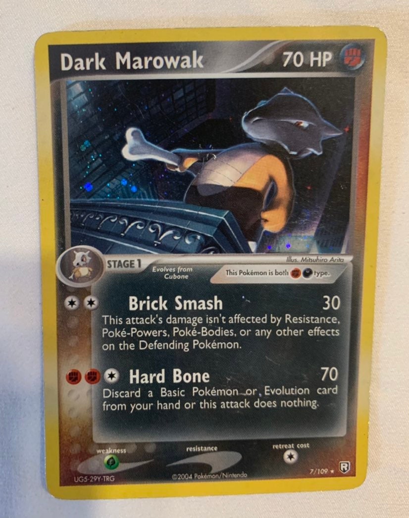 Dark Marowak Holographic Pokemon Card Fermi Bubbles Grading D-
