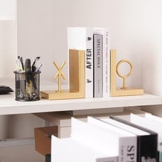 NEW Book Ends Gold Bookends Heavy Duty Decorative Bookends to Holders Books