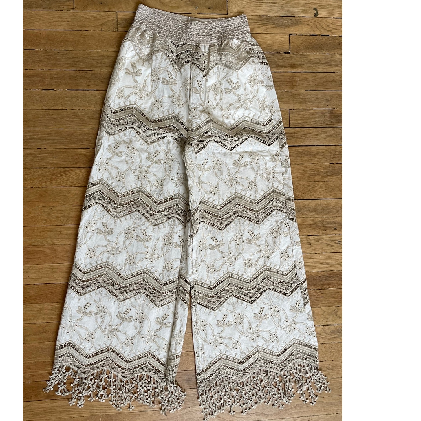 NWOT Antica Sartoria by Giacomo Cinque Wide Leg Lace Pants Size Medium