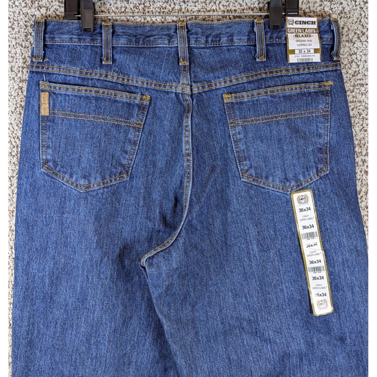 Cinch Original Rise Tapered Leg Jeans Men's 36x34 Blue NWT