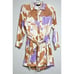 Eloquii Womens Linen Blend Print Romper Shorts Size 20 Tie Waist Long Sleeves