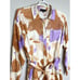 Eloquii Womens Linen Blend Print Romper Shorts Size 20 Tie Waist Long Sleeves